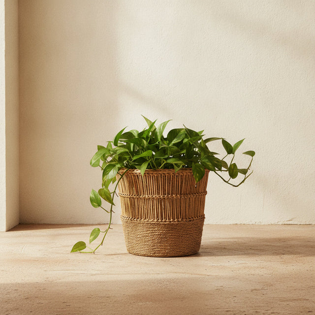 Cache-pot Intreccio — rattan intrecciato, Kaya Deco